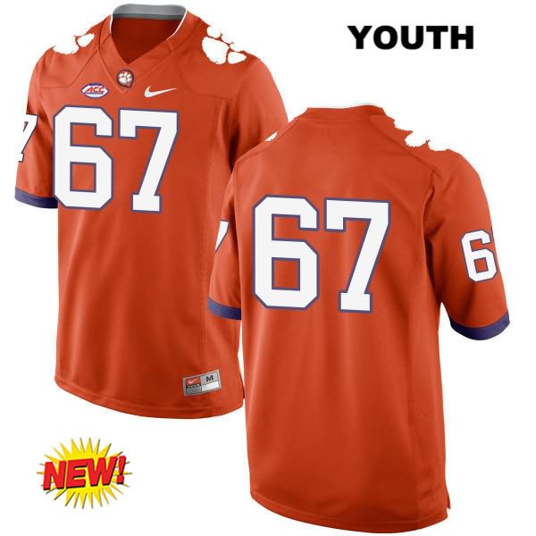 Youth Clemson Tigers #67 Albert Huggins Stitched Orange New Style Authentic Nike No Name NCAA College Football Jersey HRI3146UO